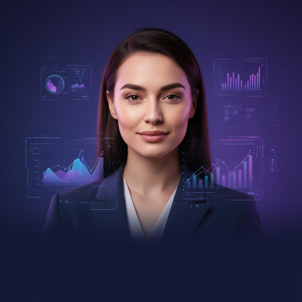 AI Brand Ambassador presenting analytics, voice, and social content